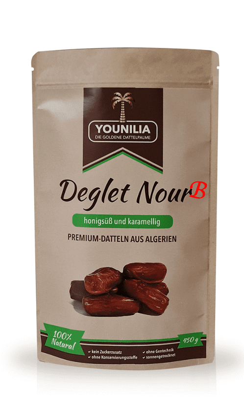 Süße Deglet Nour Datteln, 450 g Packung – fruchtig & aromatisch