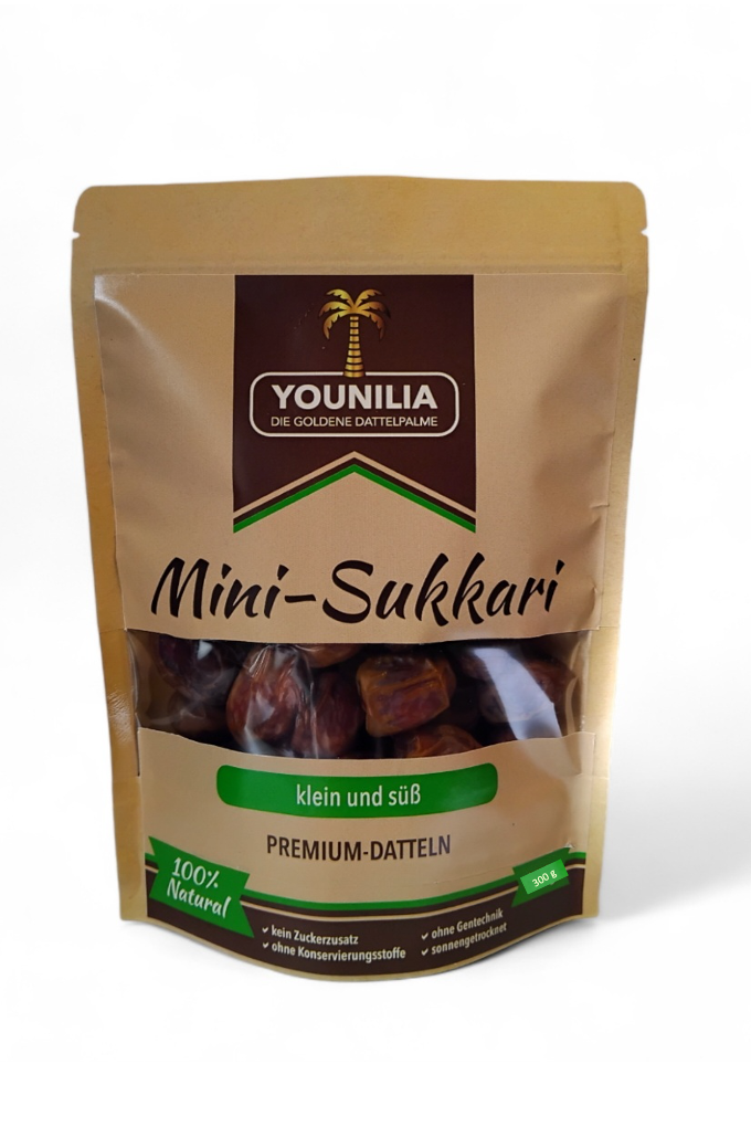 YOUNILIA Mini-Sukkari Datteln – klein und süß, 300 g Packung