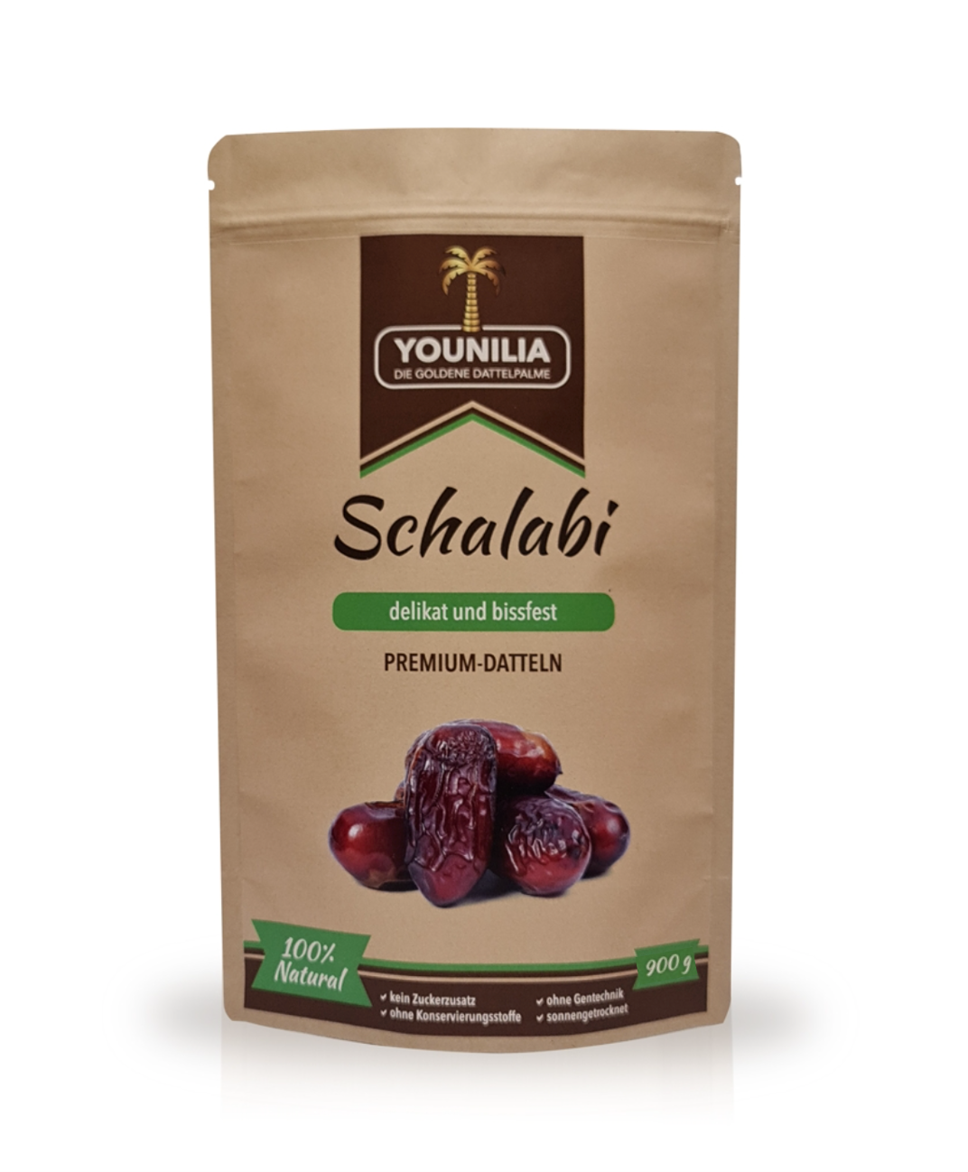 YOUNILIA Schalabi Datteln – delikat und bissfest, 900 g Packung