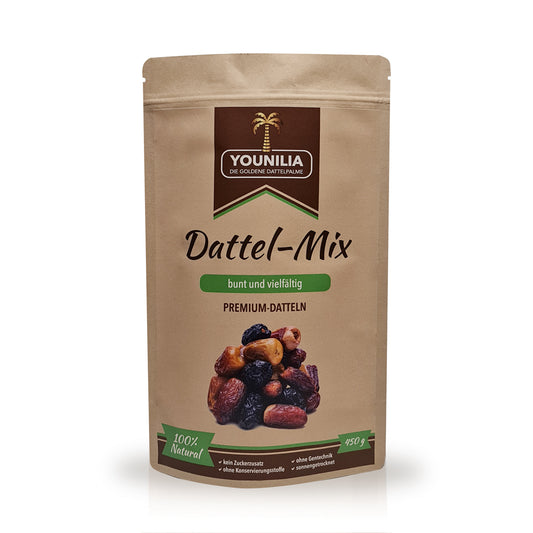 Dattel-Mix Premium von Younilia im 450g Beutel – bunte und vielfältige Mischung hochwertiger Datteln