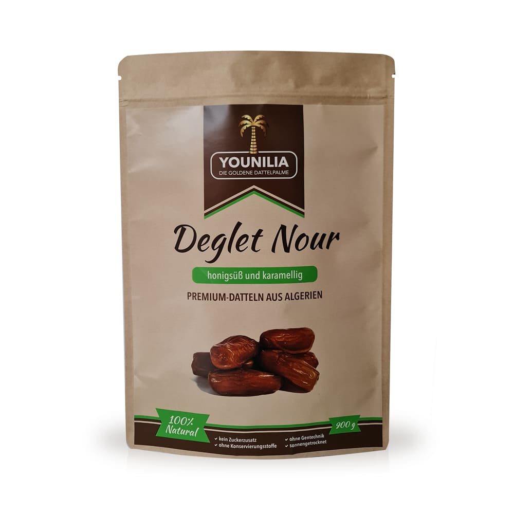Frische Deglet Nour Datteln, 900 g Packung – süß & aromatisch