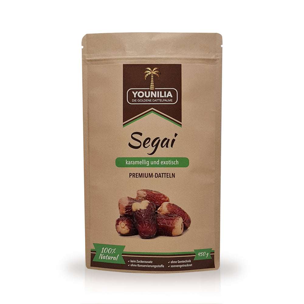 Segai Premium Datteln von Younilia im 450g Beutel – karamellig und exotisch im Geschmack